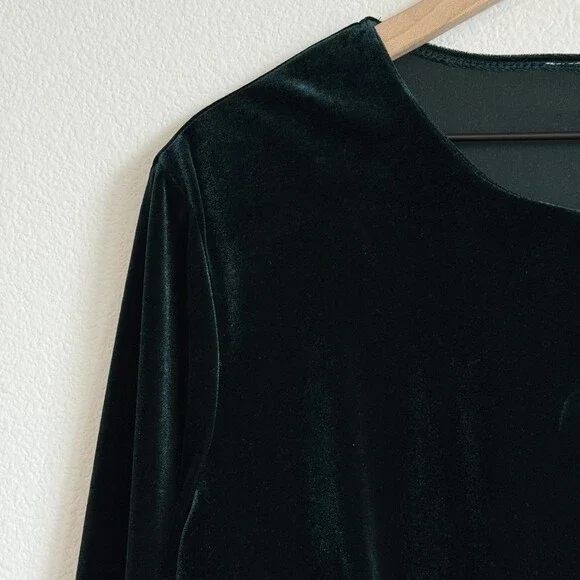 Vintage Whimsigoth 90s Velvet Emerald Cardigan 12 Rampage Cropped Rhinestone - Picture 3 of 7